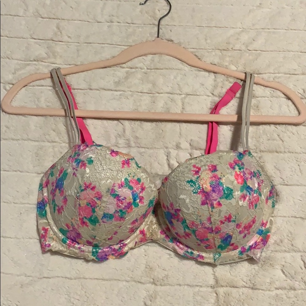 Victoria Secret PINK 34D Pink Multi Push-Up Bra